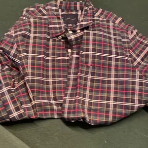 American eagle green red button up large tall